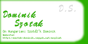 dominik szotak business card